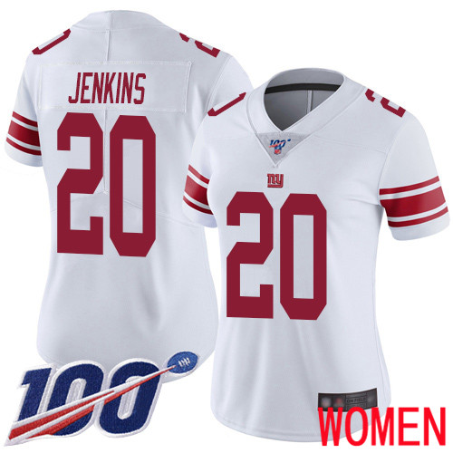 Women New York Giants #20 Janoris Jenkins White Vapor Untouchable Limited Player 100th Season Football NFL Jersey->youth nfl jersey->Youth Jersey
